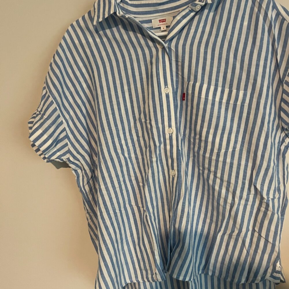 Levis Small Striped Button Down Top - image 4